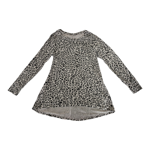 Women's Cuddl Duds Soft Knit Long Sleeve Tunic Top Gray Animal Print M - Picture 1 of 3
